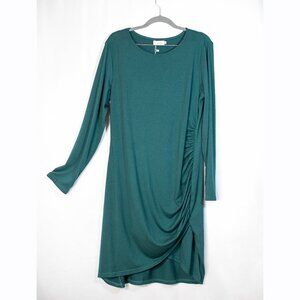 NWT Coolmee Ruched Side Midi Dress Dark Green Size XL